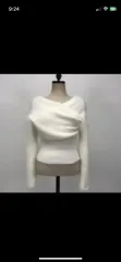 アンゴラ オフショルダー ニット アイボリー