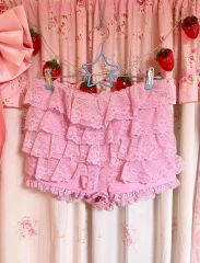 フリル Y2K 姫系 薔薇 花柄 レース リズリサ風 フリル 短パン - メルカリ