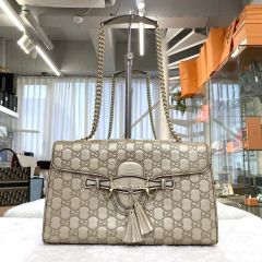 美品 新品同様 グッチ GUCCI シルバー トートバッグ ショルダー保存袋 