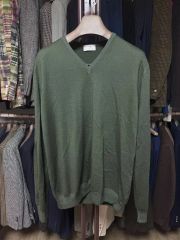 HERILL ラミーハイゲージVネックニットセーター オリーブ カーキ