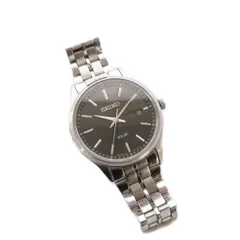セイコー SEIKO 腕時計 アナログ 3針 ソーラー シルバー色 黒 ブラック V158-0AV0 /AN59