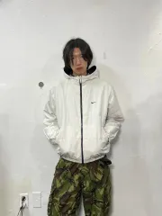 00s NIKE 白 黒 リバーシブル ダウン M