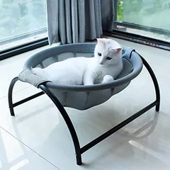 猫 ハンモック 自立式ペット犬猫兼用ベッド 取外し可能 丸洗い可 通気性 安定な構造 組立簡単 室内・戸外両用 ペット用品のサムネイル