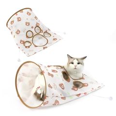 Coollooda 고양이 터널 장난감 잠수 놀이 터널 터널 좋아하는 애완 동물 용 장난감 놀이 가방 고양이 터널 고양이 놀이터 씹는 견딜 수있는 마우스 접이식 장난감 공 운동 부족 해소, 냥코 ​​혼자 놀이 고양이 쟈라시