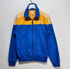 b1637【adidas】 ジャージ トラックジャケット イエロー ブルー XO 