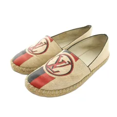 ルイヴィトン LOUIS VUITTON ポストカード エスパドリーユ スリッポン シューズ ロゴ 36.5 ベージュ /YM