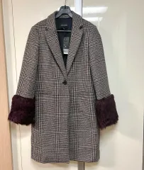 新品 The HANDSOME Club Monaco クラブモナコ 定価79万 袖ファー CHECK コート スーツ ゲストルックのサムネイル
