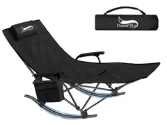 DesertFox ロッキングチェア ロッキングベッド リクライニングチェア キャンプ椅子 四季適用 2way 仮眠 昼寝 2段階調整 【耐荷重150kg】アウトドアチェア コンパクト 折りたたみチェア 軽量 イス 携帯便利 ピクニック レジャー キャンプ用のサムネイル