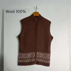 ウール100% ノルディック ニット ベスト m L