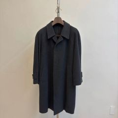 GRENFELL ステンカラーコート 2枚袖ラグラン ウール グレー - メルカリ