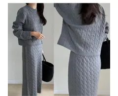 新品 1枚男の子 セール ニット セットアップ ニットワンピース セット レディースニット ニット ロング丈スカート