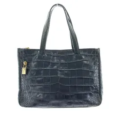 フルラ FURLA ハンドバッグ トートバッグ クロコ型押しレザー 紺 ネイビー /KU