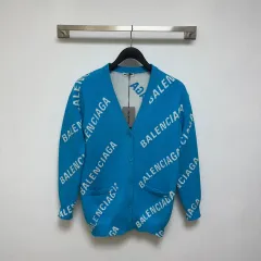 (S)バレンシアガ マルチロゴ カーディガン オーバーサイズ 百貨店購入 ブルーのサムネイル