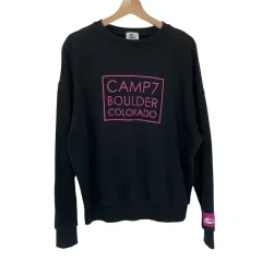 CAMP7 キャンプセブン ブラック ロゴプリンティング 起毛 スウェット