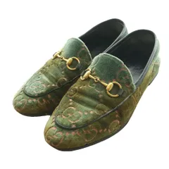 グッチ GUCCI GG柄 ホースビット ローファー モカシン 35 カーキ /SS ■OS