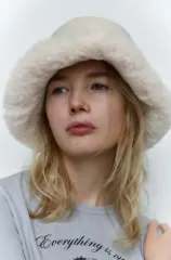 ZARA ファーウール帽子