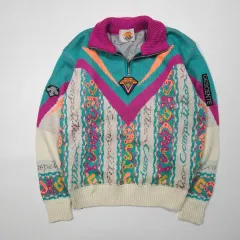 デサント オールドスクール ハーフジップ ニット Mのサムネイル