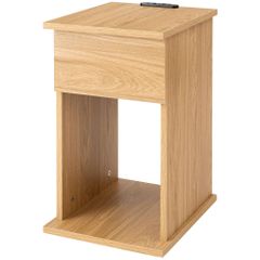 関家具 サイドテーブル アマンドII（オーク） ／引き出し・コンセント付き 関家具 サイドテーブル アマンドII（オーク） ／引き出し・コンセント