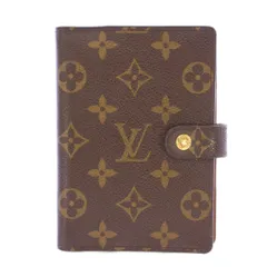 ルイヴィトン LOUIS VUITTON モノグラム アジェンダPM キャンバス 文房具 手帳 メモ帳 二つ折り コンパクト ロゴ 総柄 茶 ブラウン R20005 /BB ■OH