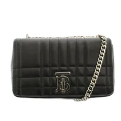 バーバリー BURBERRY ローラクラッチ ショルダーバッグ TB シルバー金具 黒 /KH