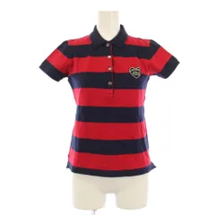 ラコステ LACOSTE ポロシャツ 半袖 ボーダー柄 38 赤 紺 /BM ■MU