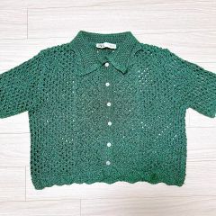 美品】 AKRIS アクリス コットン透かし編み ニットカーディガン - メルカリ