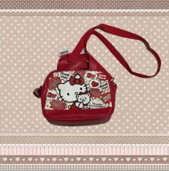 新品希少 HELLO KITTY ハローキティ 本革 レザー ハンドバッグ 赤 