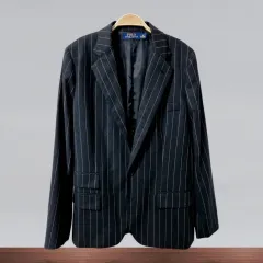 ポロラルフローレン ストライプ ウール100% ジャケット/made in Italy