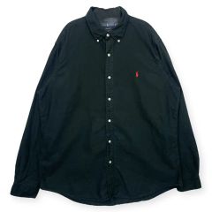 最現行】Ralph Lauren B/D リネンシャツ ワンポイント ブラック - メルカリ