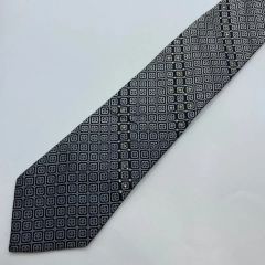 FENDI】フェンディ ネクタイ シルク ズッカ柄 スクエア 総柄 シルバー