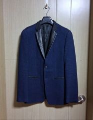 MOSS モス ジャケット メンズ ネイビー 襟黒 0781 - メルカリ