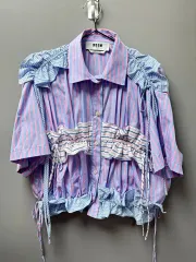 23年式 MSGM ストライプ フリル 半袖 シャツのサムネイル