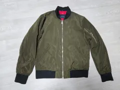 ZARA MAN(ザラマン) キルトダウン MA-1ジャケット L カーキ ダブルカラー