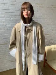 新品 ストライプ グレー スカーフ マフラー