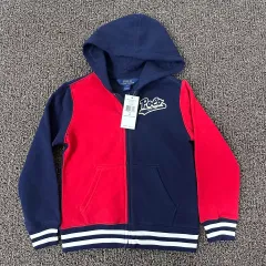 新品) ポロ キッズ 起毛 フードジップアップ ネイビーレッド 6サイズのサムネイル