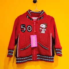 SNOOPY ジップアップニット 90