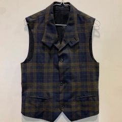 DPIオーダー品 ベスト ブラックウォッチ リネン ウール ジレ XL - メルカリ