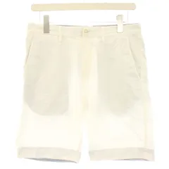 バーバリーブラックレーベル BURBERRY BLACK LABEL ショートパンツ ハーフパンツ 73 白 ホワイト 無地 裾裏ストライプ柄 D1R83-130-02 /HN