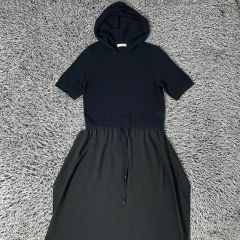 新品同様♡Reneルネ♡フーディ付きワンピース ネイビー×ストライプ 36