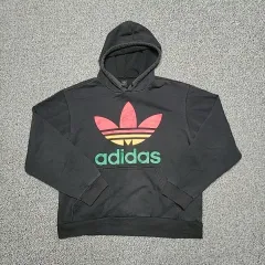 L アディダス ビックロゴ 起毛 フードTシャツ (899)