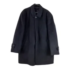 E5831 BALENCIAGA 男110 ブラック ウール コート/ダークのサムネイル