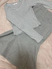 ストライプ Tシャツ&スカート セット