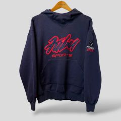 GALFY×FUBU☆コラボ 刺繍 アームロゴ プルオーバー パーカー 黒 XL