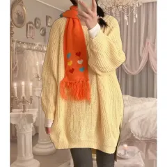 イェローはぐみ ケーブル編み ニット ロング丈 バルーン ONE PIECE