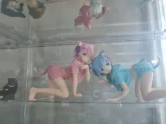 リーゼロ ラム レム デスクトップ 猫 フィギュア セット ボックスあり