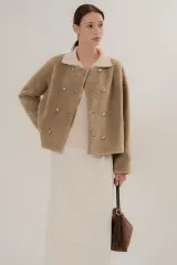 UMER クローイ Shearling ダブル ジャケット モカベージュのサムネイル