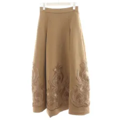 アメリヴィンテージ Ameri VINTAGE RIBBON EMBROIDERY SKIRT フレアスカート ロング 刺繍 S ベージュ 01120941110 /AN47