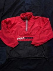 k*e様 Polo Sport プルオーバー ナイロンジャケット レッド×ブラッ 