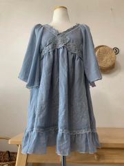 ほぼ未使用 レースチュニック ブルーM - メルカリ