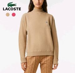 LACOSTE × BEAMS 別注 プリーツロングスカート ベージュ ロゴ刺繍